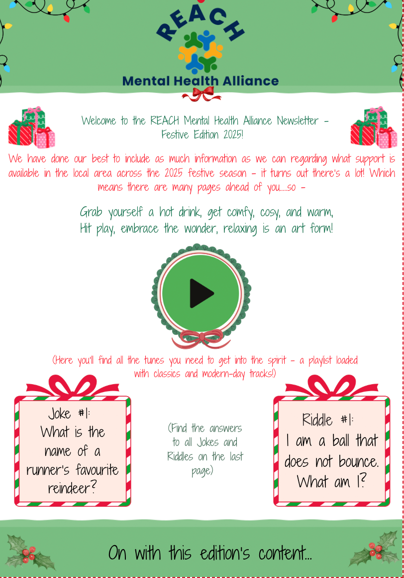 The Reach Mental Health Alliance Holiday season support document cover